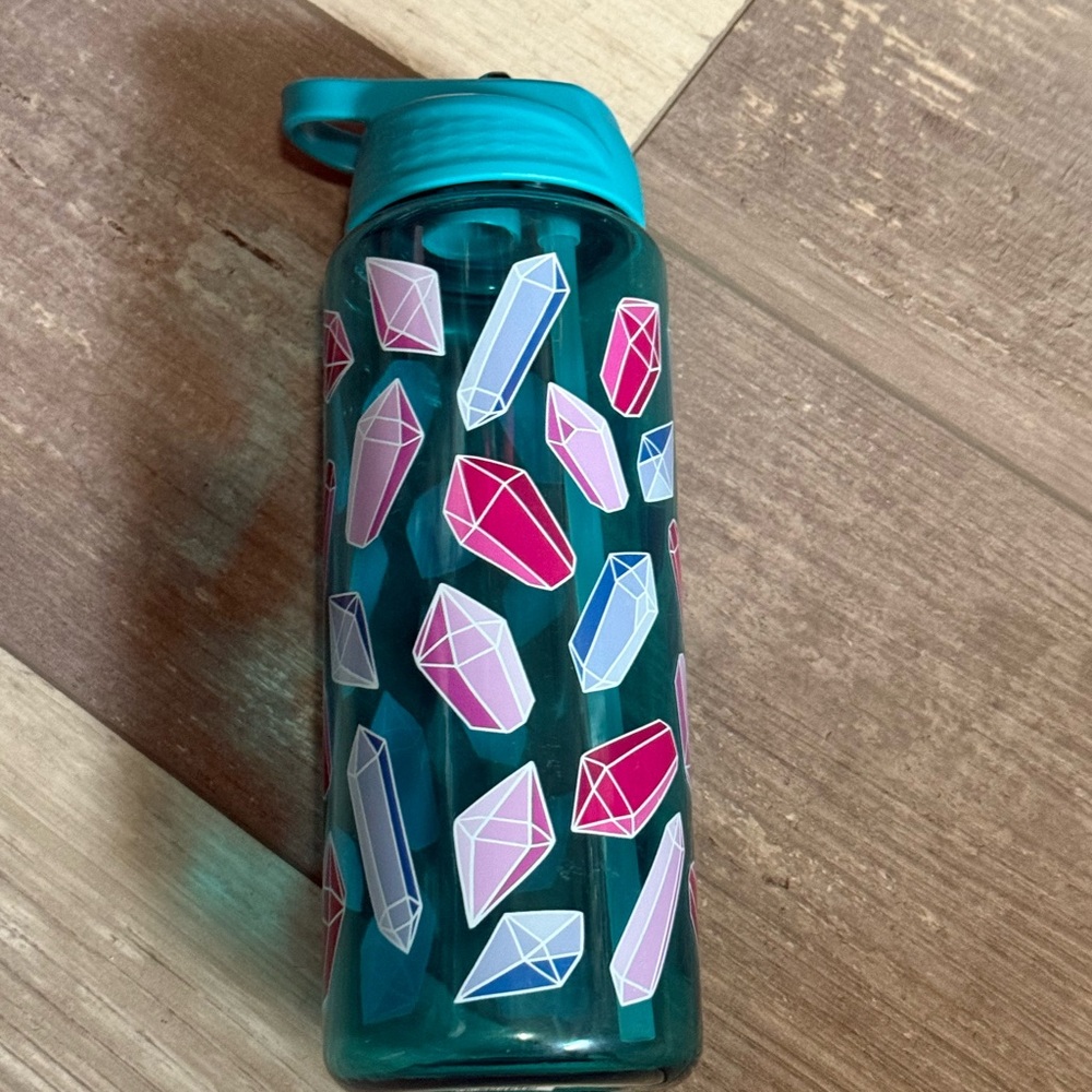 Crystal Design Teal Water Bottle